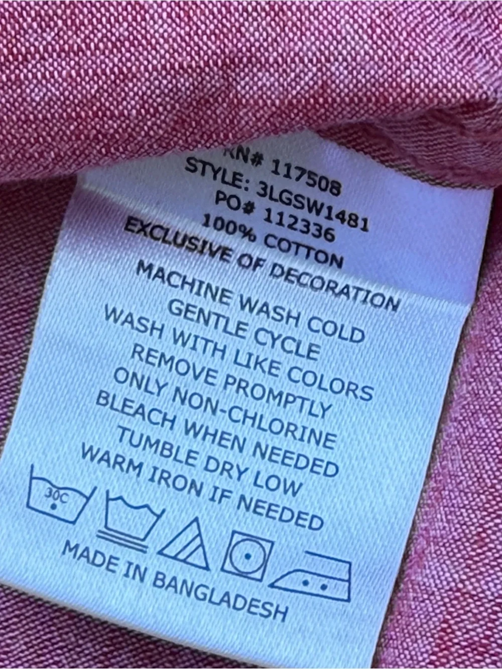 Levi's Short Sleeve Button Up 100% Cotton Sz XXL #3LDSW055 Blush Chambray